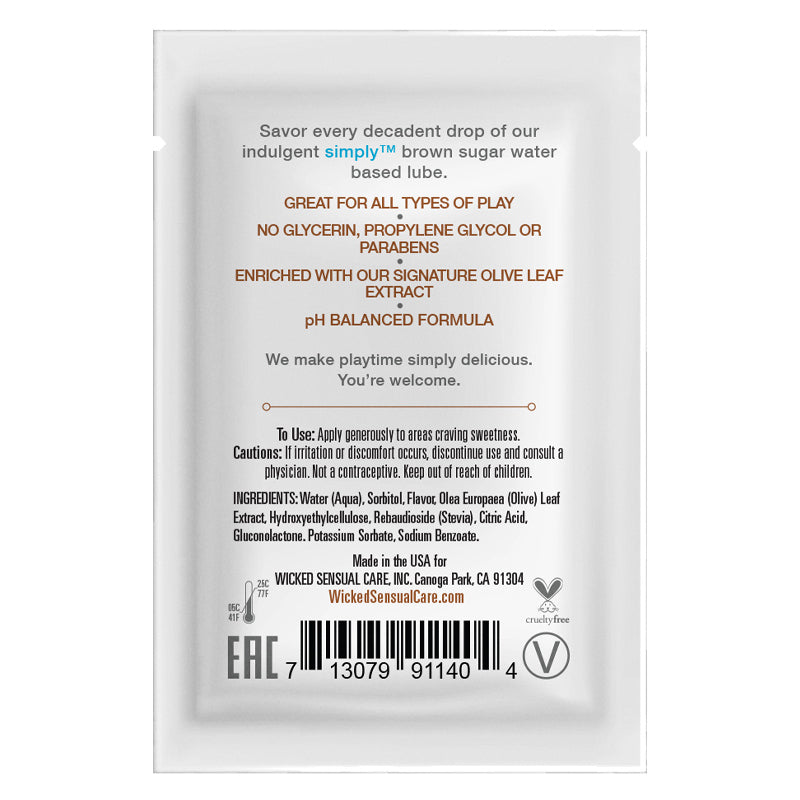 Wicked Simply Aqua Brown Sugar Flavored Water Based Lubricant