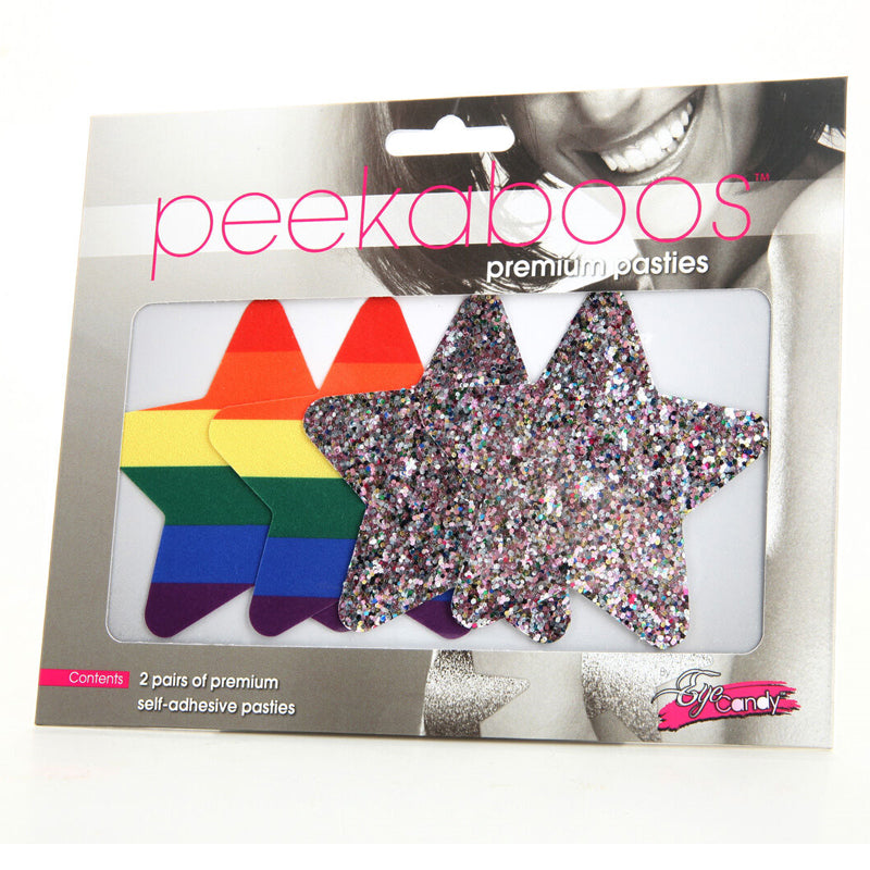 Pride Rainbow Glitter Stars Pasties