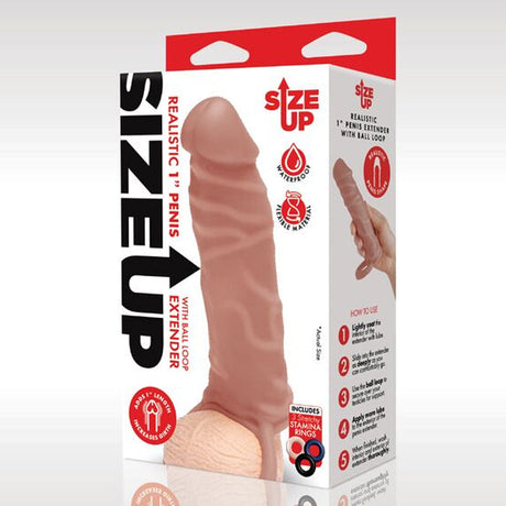 One Inch Realistic Penis Extender With Ball Loop