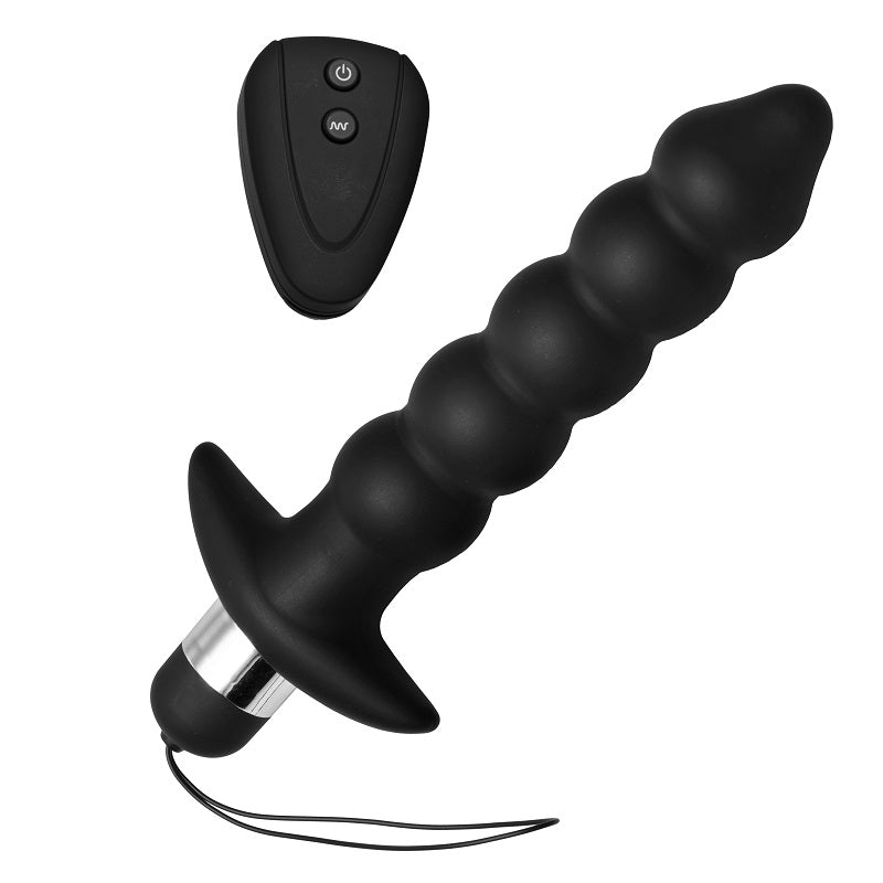 Wireless Black Vibrating Anal Beads With Remote