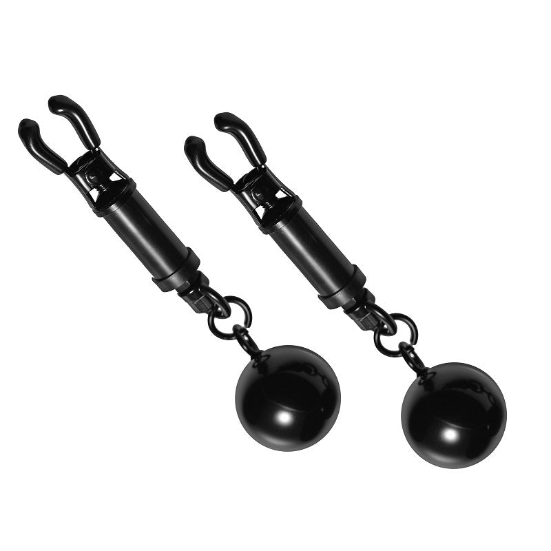 Black Bomber Nipple Clamps With Ball Weights