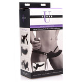 Power Pegger Black Silicone Vibrating Double Dildo with Harness