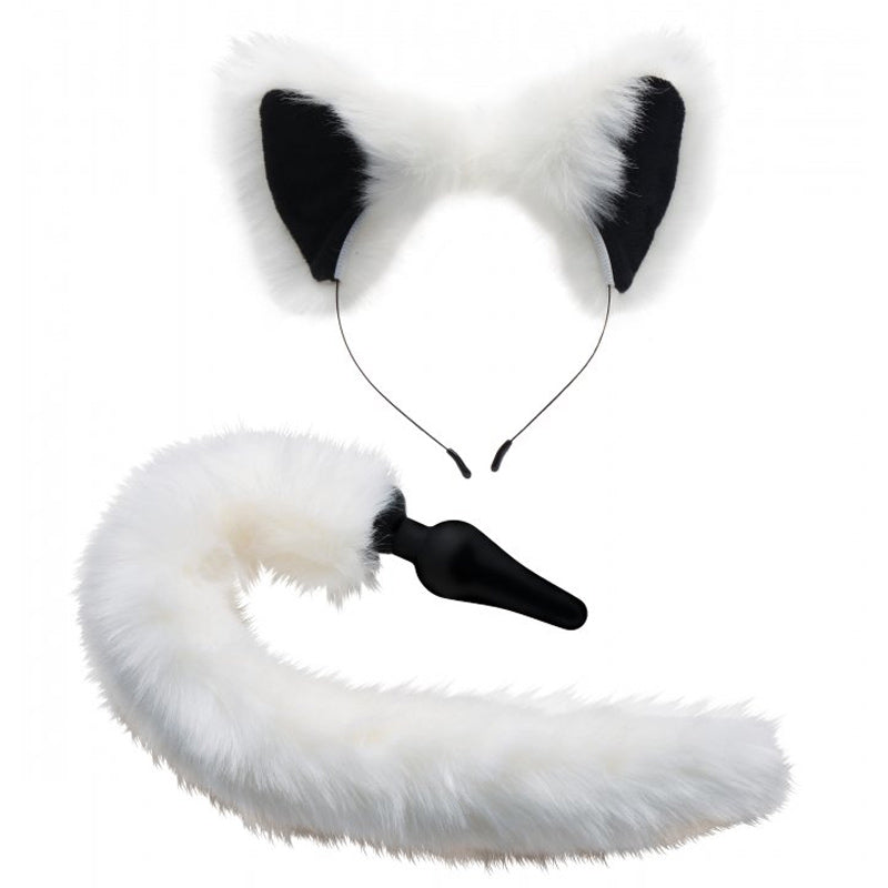 White Fox Tail and Ears Set