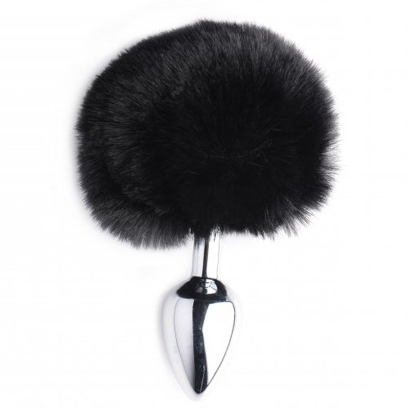 Onyx Bunny Tail Anal Plug, Black