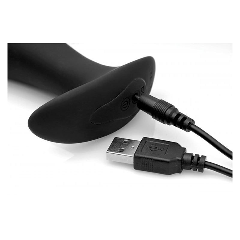 Silicone Prostate Vibrator with Remote Control Black