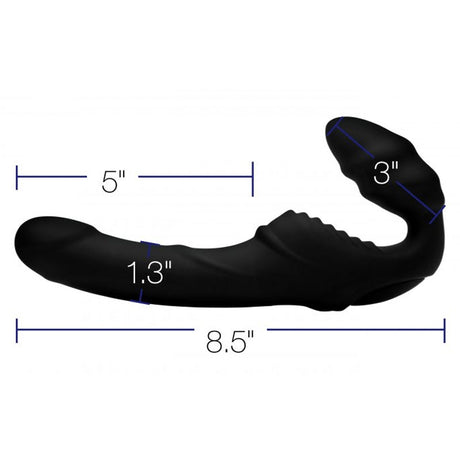 Pro Rider 9X Vibrating Silicone Strapless Strap-On with Remote Control