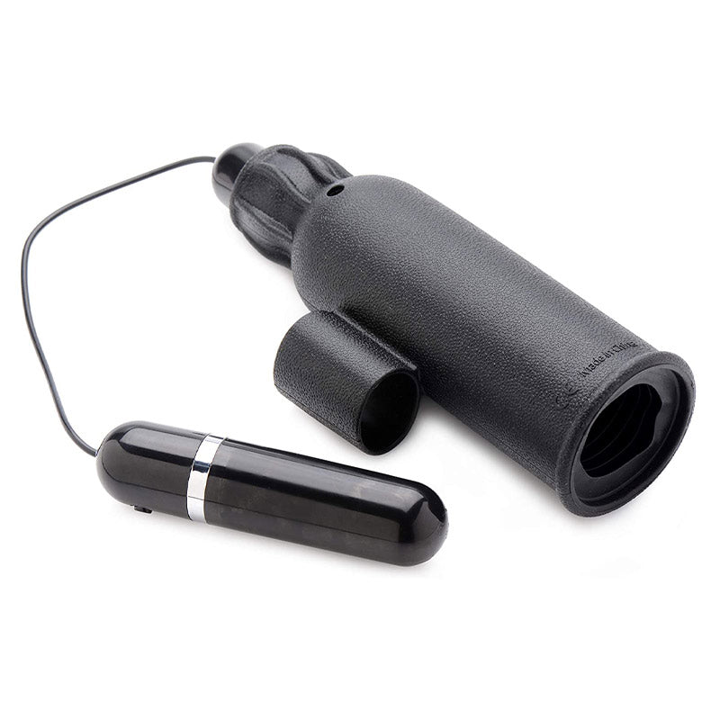 Lightning Stroke Silicone Stroker with Vibrating Bullet