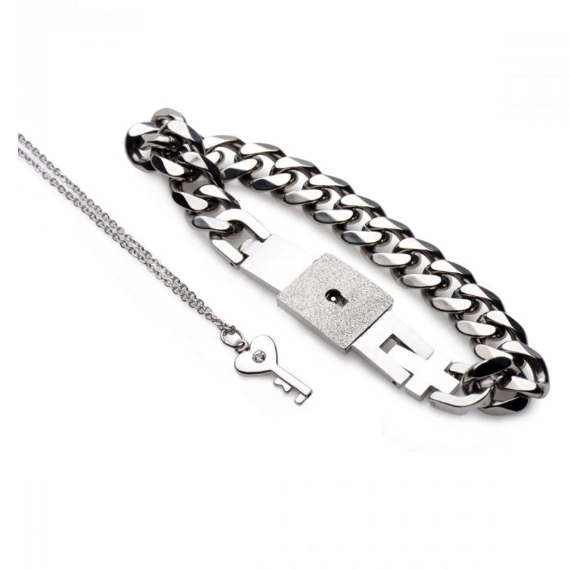 Chained Locking Bracelet & Key Necklace