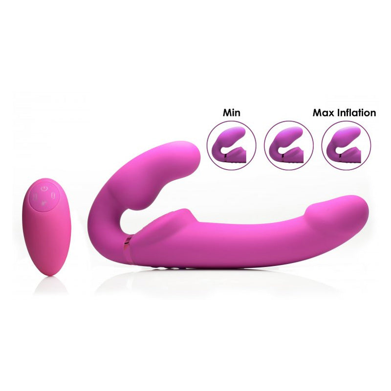 10x Evoke Ergo Fit Inflatable & Vibrating Silicone Strapless Strap-on