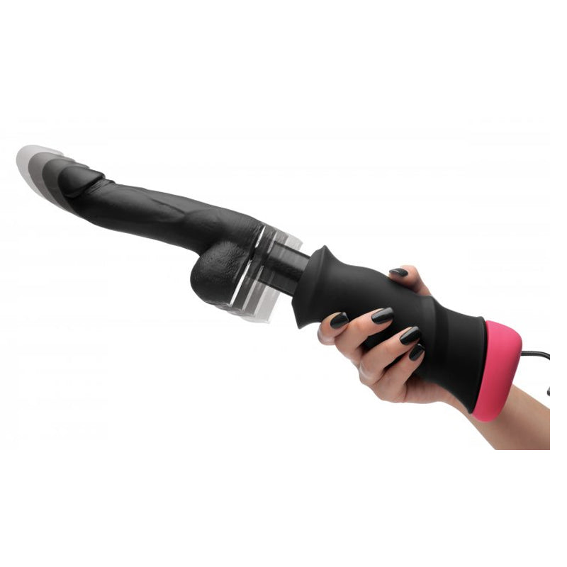 Mega-Pounder Hand-held Thrusting Silicone Dildo