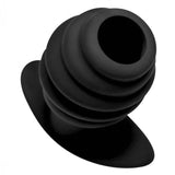 Silicone Ribbed Hollow Anal Plug - Large