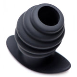 Silicone Ribbed Hollow Anal Plug - Medium