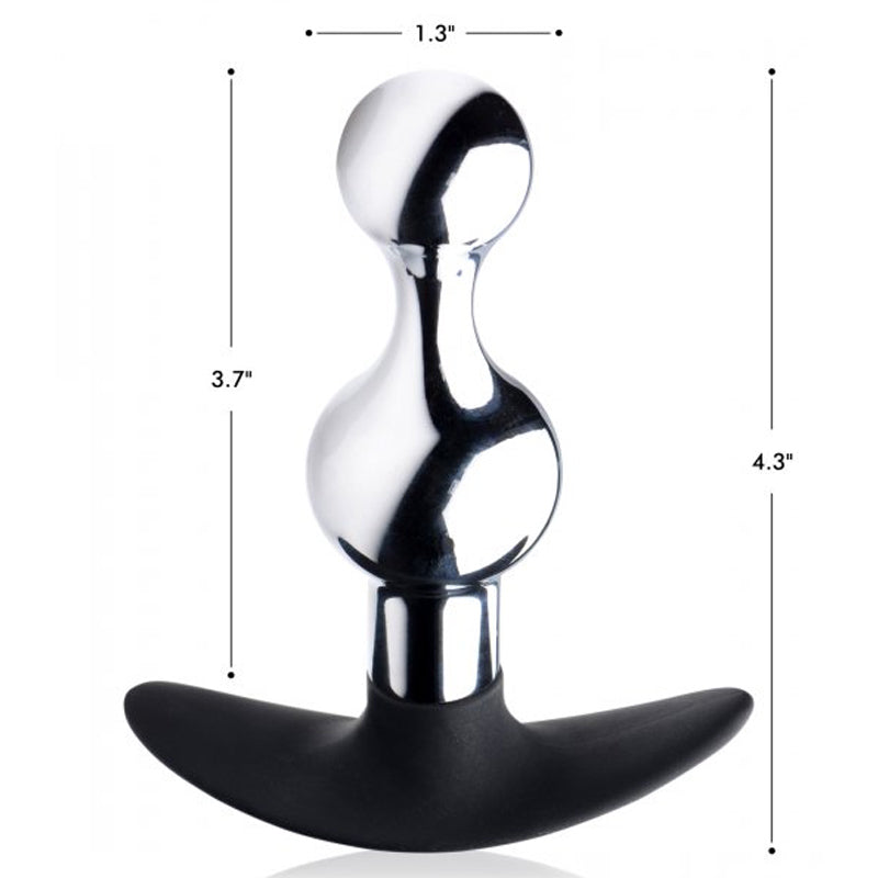 Dark Drop Metal & Silicone Beaded Anal Plug