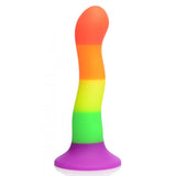 Proud Rainbow Silicone Dildo With Harness