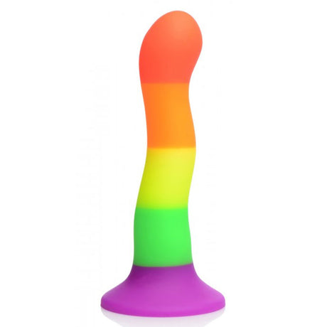 Proud Rainbow Silicone Dildo With Harness