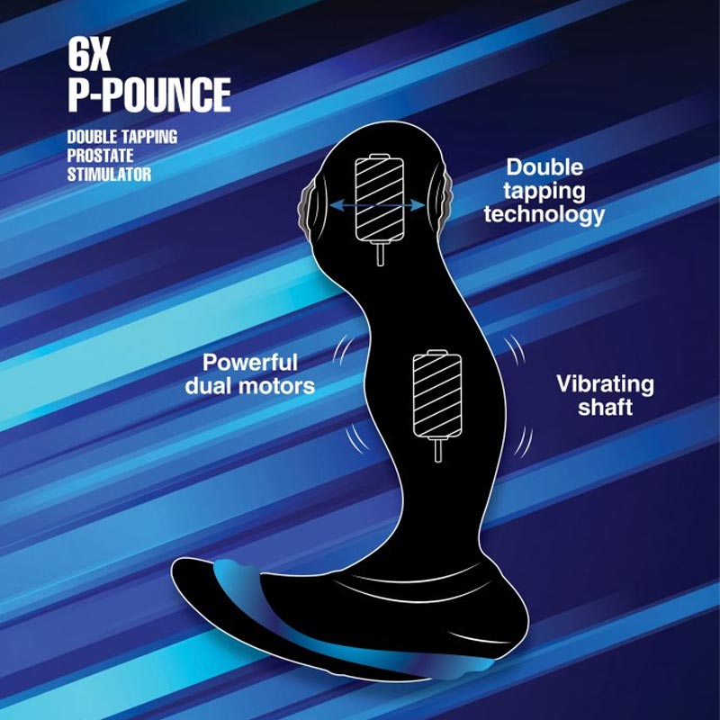 6X P-POUNCE Double Tapping Prostate Stimulator