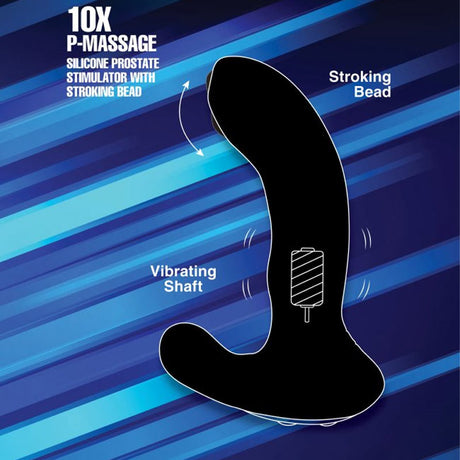 10X P-MASSAGE Prostate Stimulator with Stroking Bead