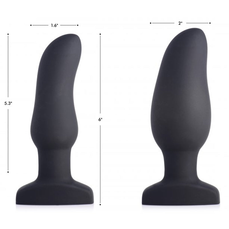 Worlds First Remote Control Inflatable 10X Vibrating Curved Silicone Anal Plug