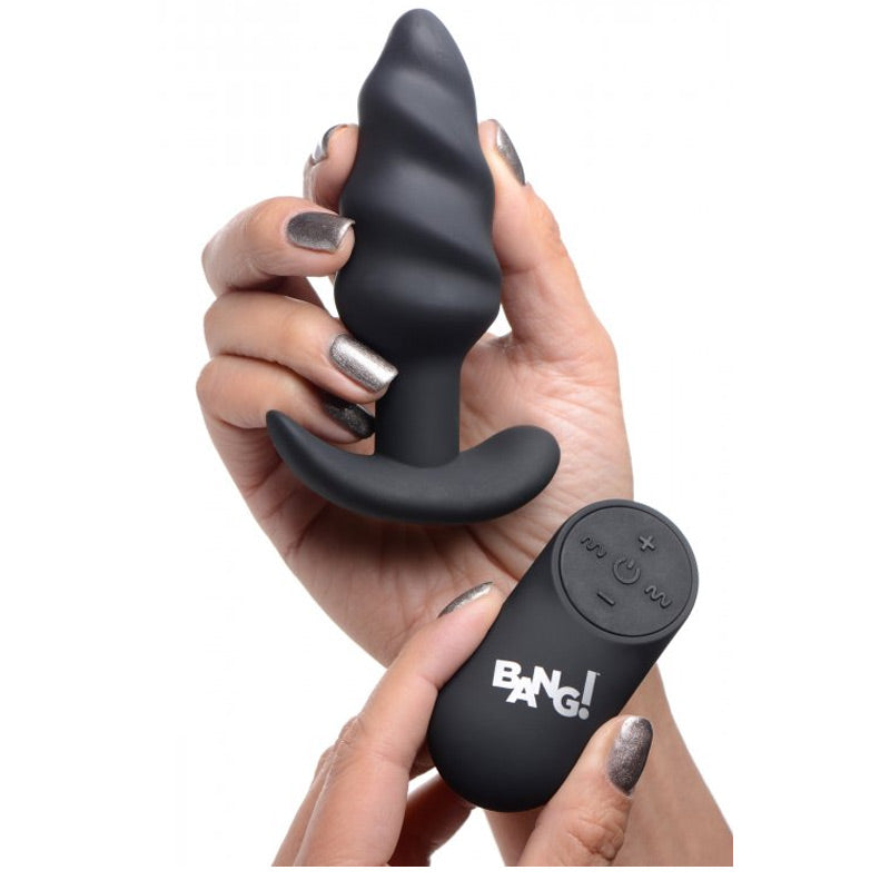 Bang 21X Vibrating Silicone Swirl Butt Plug With Remote Control