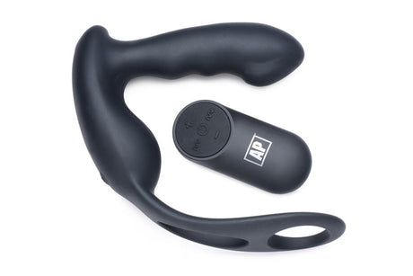 7X P-Strap Milking and Vibrating Prostate Stimulator with Cock and Ball Harness