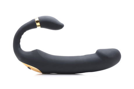 10X Pleasure Pose Come Hither Silicone Vibrator with Poseable Clit Stimulator