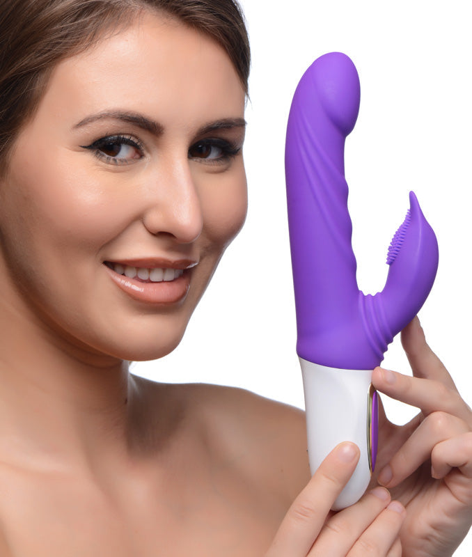 10X Flipper Flicker Rabbit Vibrator with Moving Clitoral Stimulator