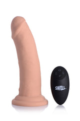 7X Inflatable and Vibrating Remote Control Silicone Dildo