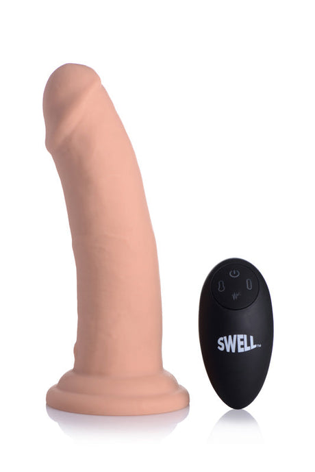 7X Inflatable and Vibrating Remote Control Silicone Dildo