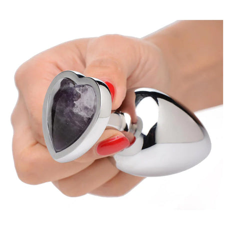 Gemstones Amethyst Heart Anal Plug