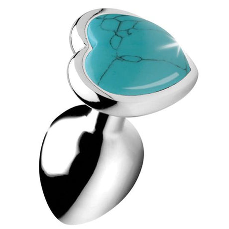 Gemstones Turquoise Heart Anal Plug