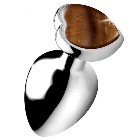 Gemstones Tiger Eye Heart Anal Plug