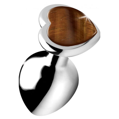 Gemstones Tiger Eye Heart Anal Plug