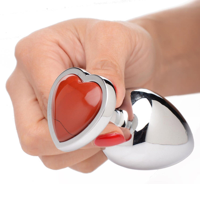 Gemstones Red Jasper Heart Anal Plug