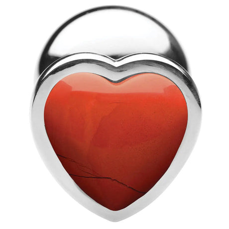 Gemstones Red Jasper Heart Anal Plug
