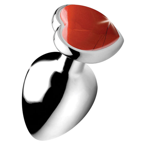 Gemstones Red Jasper Heart Anal Plug
