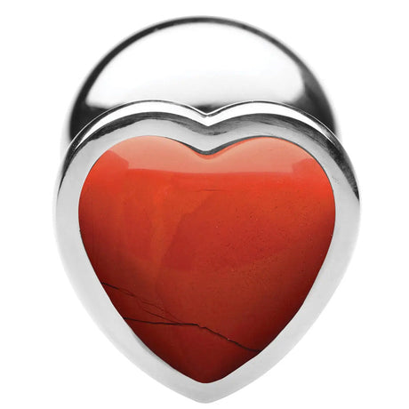 Gemstones Red Jasper Heart Anal Plug