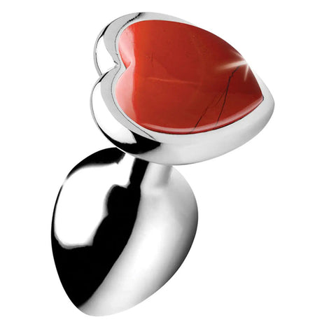 Gemstones Red Jasper Heart Anal Plug