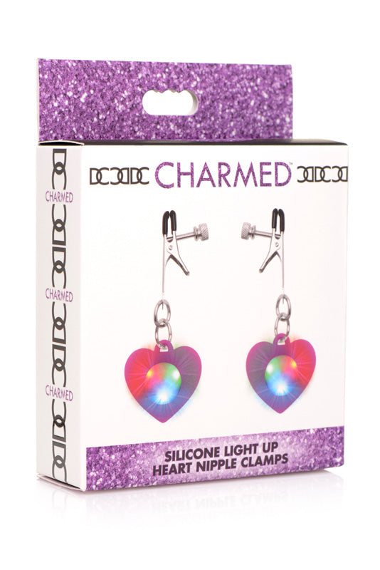Silicone Light Up Heart Nipple Clamps