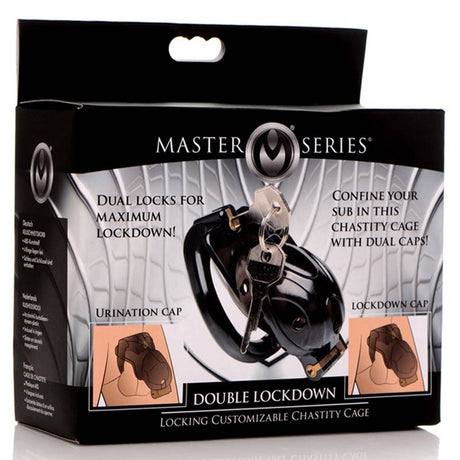 Double Lockdown Locking Customizable Chastity Cage