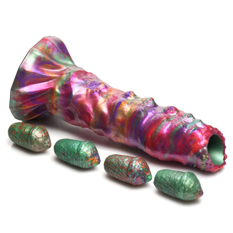 Larva Silicone Ovipositor Dildo With Eggs